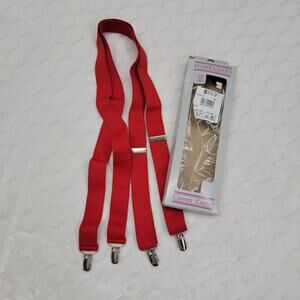 Vintage Barry Red Suspenders Extra Long XL Made in USA Men's Tall Braces NWT